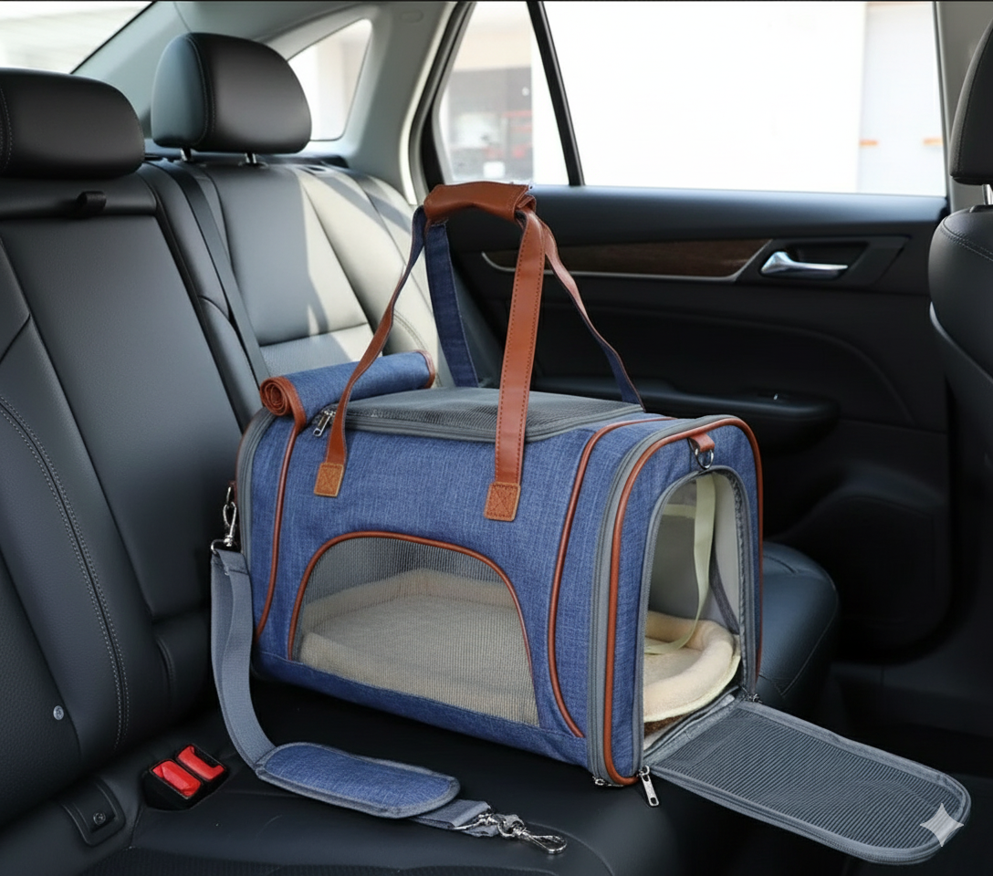 Portable Pet Carrier Bag – Collapsible Breathable Travel Handbag for Dogs & Cats