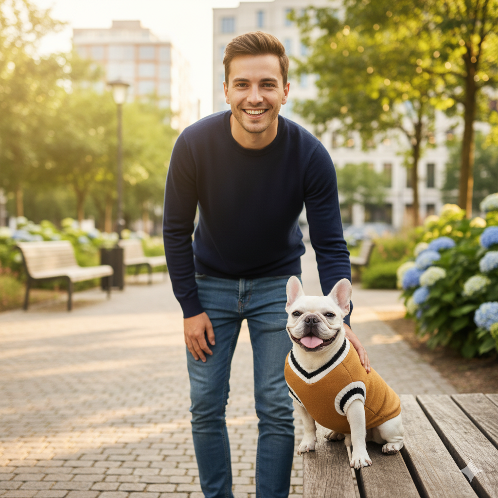 Knitted Dog Vest – V-Neck College Style Pet Clothing for Dogs & Cats