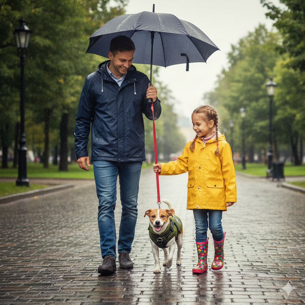 Waterproof Dog Harness Vest – Winter Warm Pet Jacket with Harness