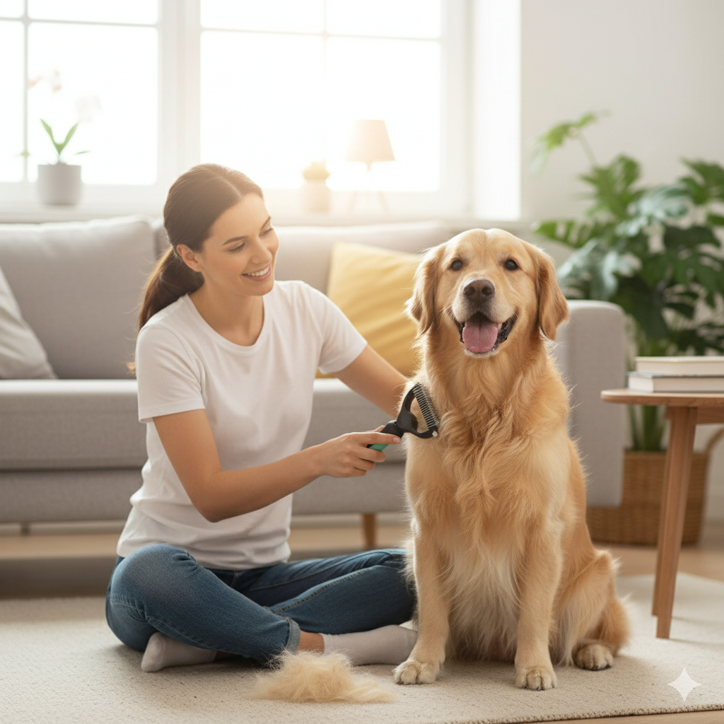 Pet Grooming Comb – Hair Removal & Dematting Brush for Dogs & Cats