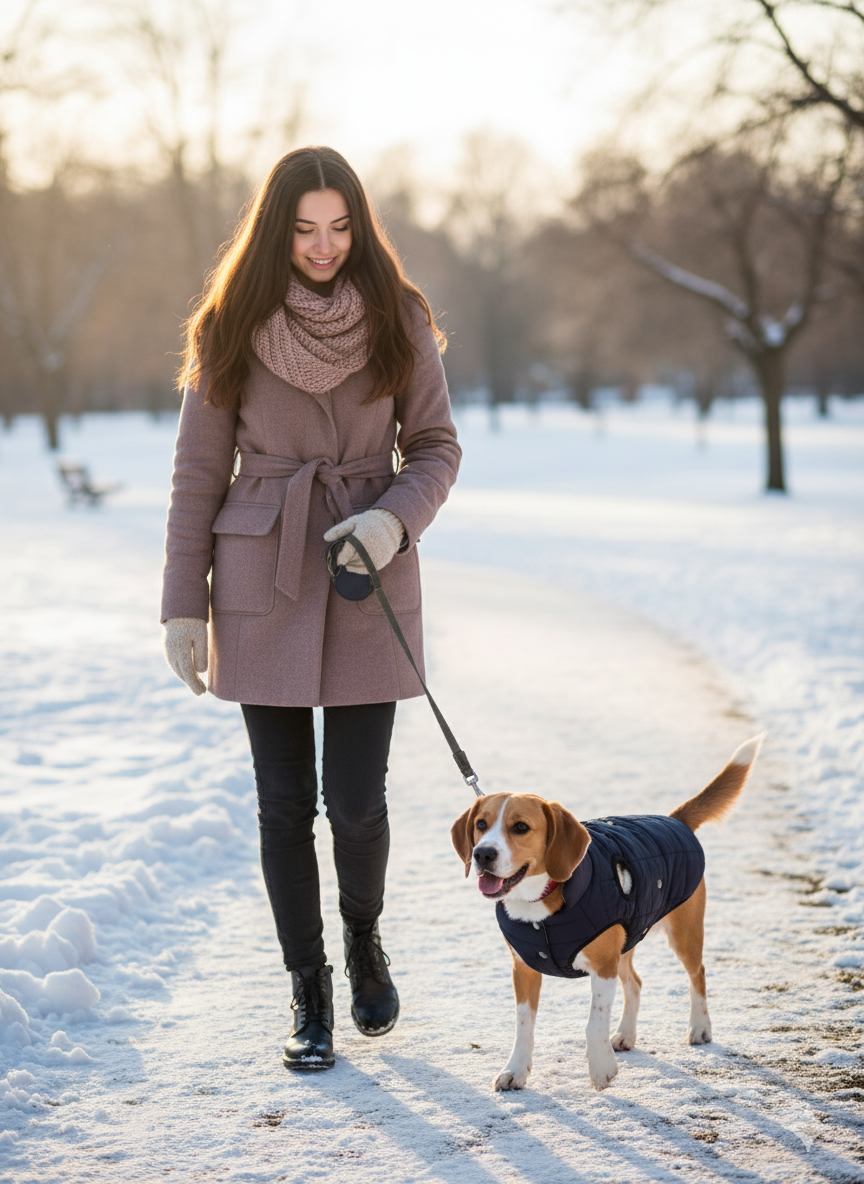 Winter Dog Jacket – Warm Fleece-Lined Outdoor Coat for Cold Weather