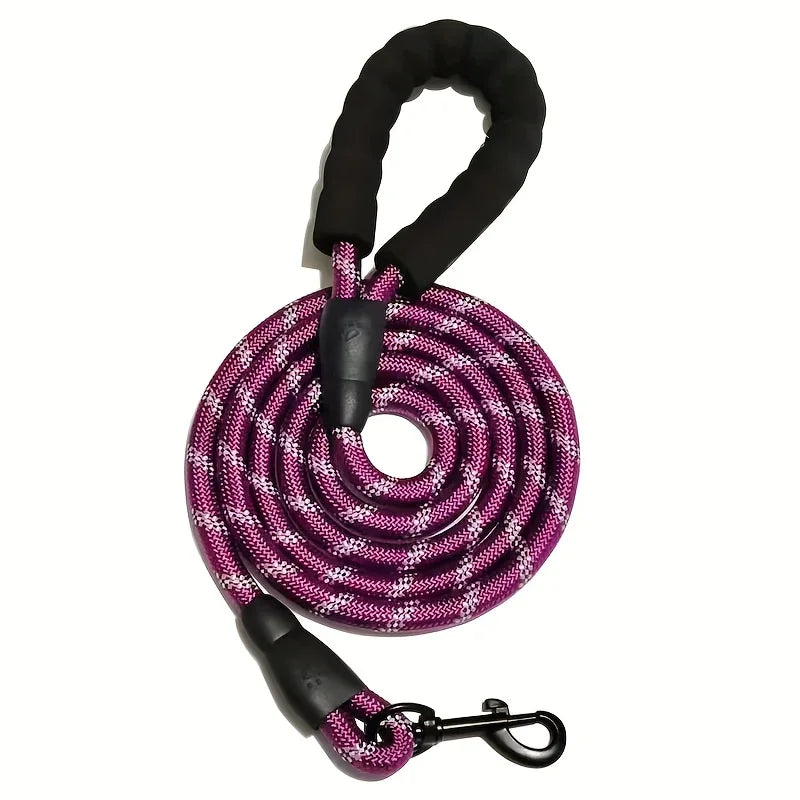 Laisse réfléchissante pour chien – corde résistante avec poignée rembourrée