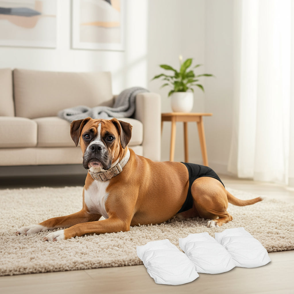 Dog Menstrual Pants – Adjustable Physiological Sanitary Shorts with 3 Diapers