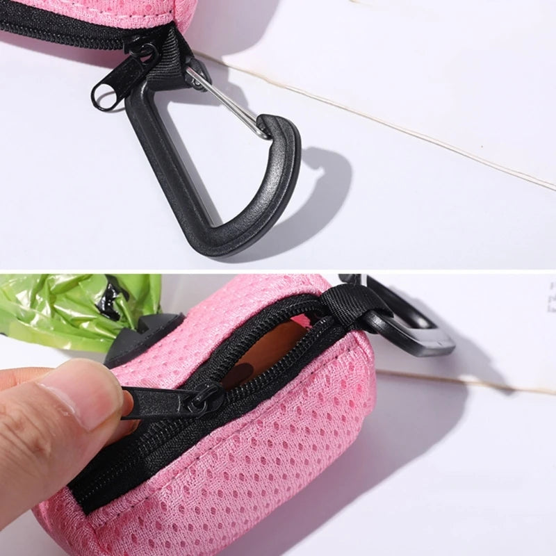 Distributeur de sacs à déjections pour chiens – support pratique pour sacs ramasse-crottes, outil de nettoyage portable pour promenades.