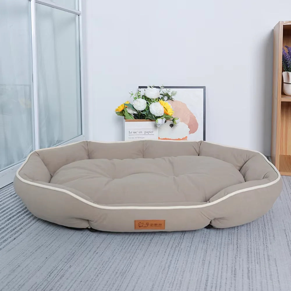 Large Dog Sofa Bed – Winter Warm Pet Sleeping Mat with Cushion