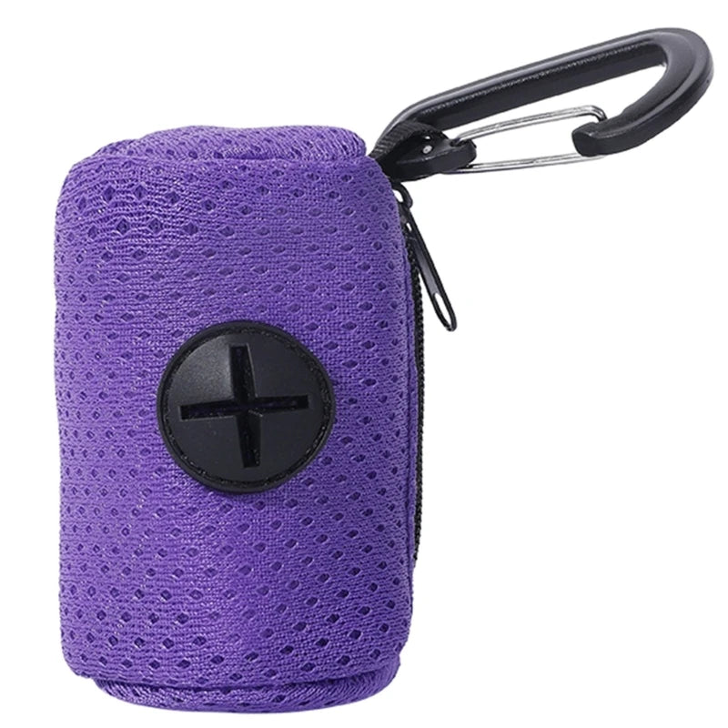 Distributeur de sacs à déjections pour chiens – support pratique pour sacs ramasse-crottes, outil de nettoyage portable pour promenades.