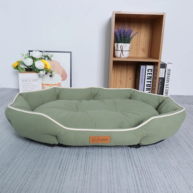 Large Dog Sofa Bed – Winter Warm Pet Sleeping Mat with Cushion
