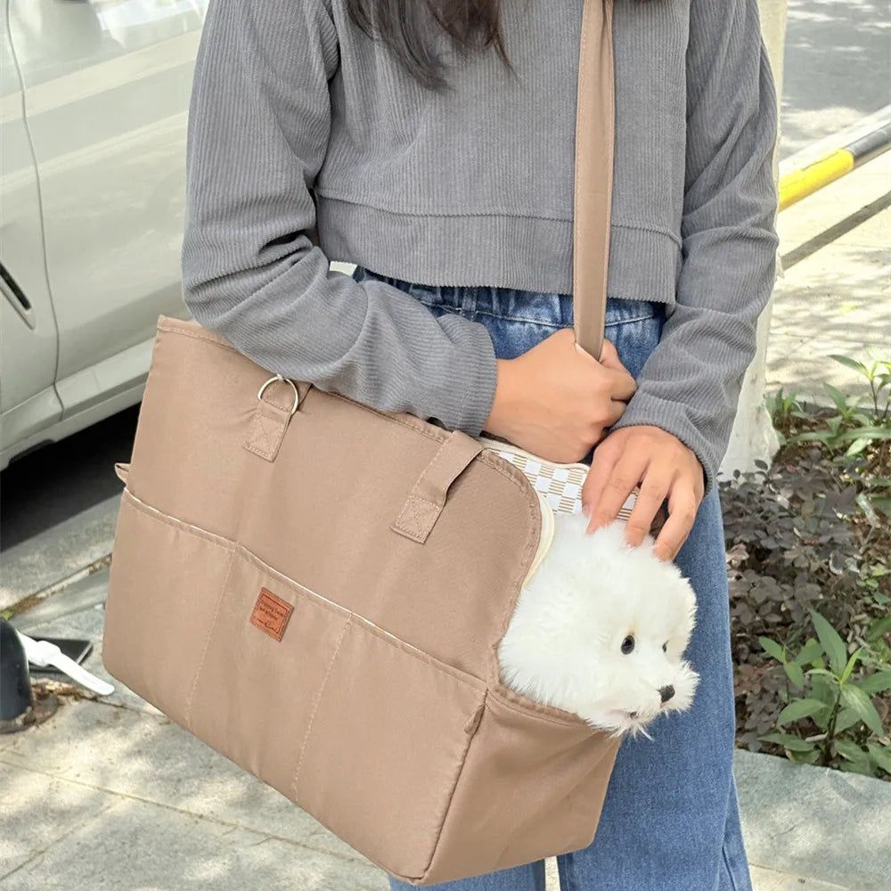 Canvas Pet Carrier Set 4pcs – Crossbody Shoulder Bag for Dogs & Cats
