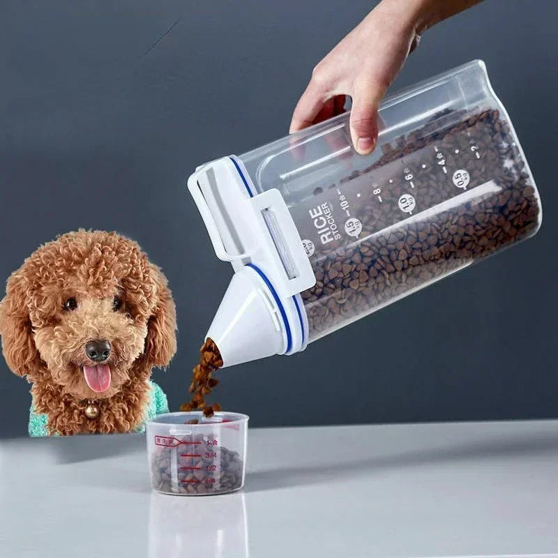 Conteneur hermétique pour croquettes – boîte de rangement avec doseur 1,5 kg / 2 kg