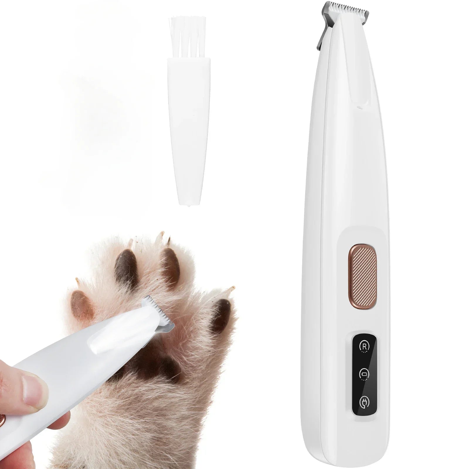 Dog Paw Trimmer with LED Light – Waterproof Pet Hair Clipper