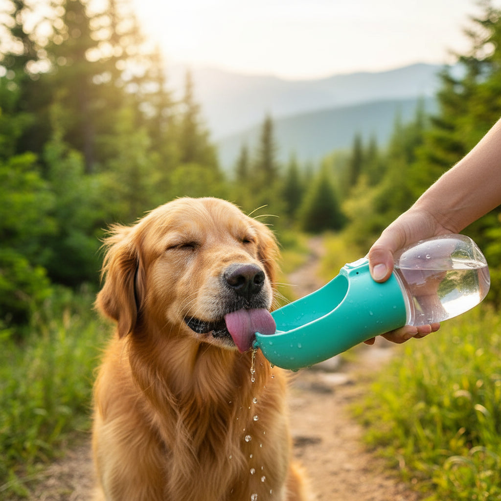 Portable Dog Water Bottle – Leakproof Outdoor Drinking Bowl for Small & Large Dogs