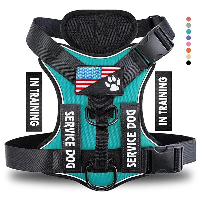 Service Dog Harness – Reflective Vest with 5 Patches & Adjustable Fit