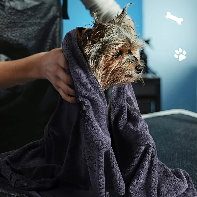Serviette pour chien en microfibre séchage rapide – 1 pièce, absorbante, idéale après le bain ou pour essuyer la voiture, accessoires pour animaux.