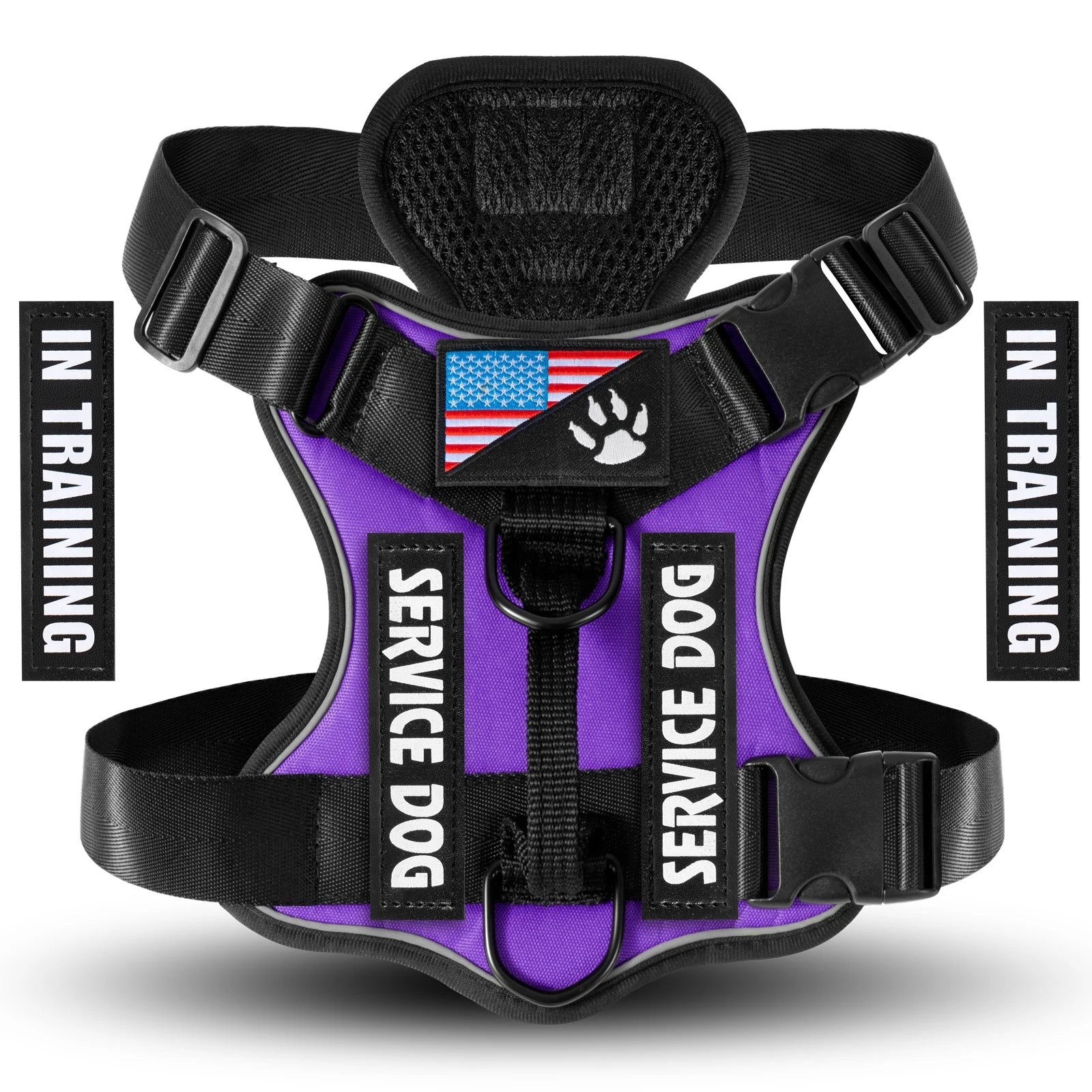 Service Dog Harness – Reflective Vest with 5 Patches & Adjustable Fit