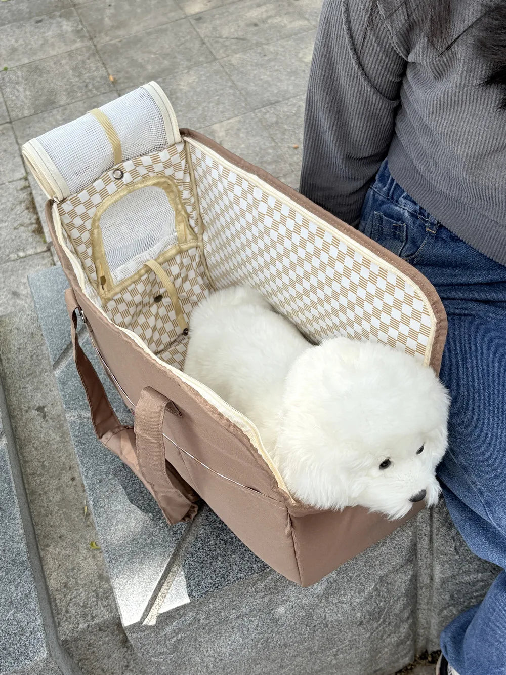 Canvas Pet Carrier Set 4pcs – Crossbody Shoulder Bag for Dogs & Cats