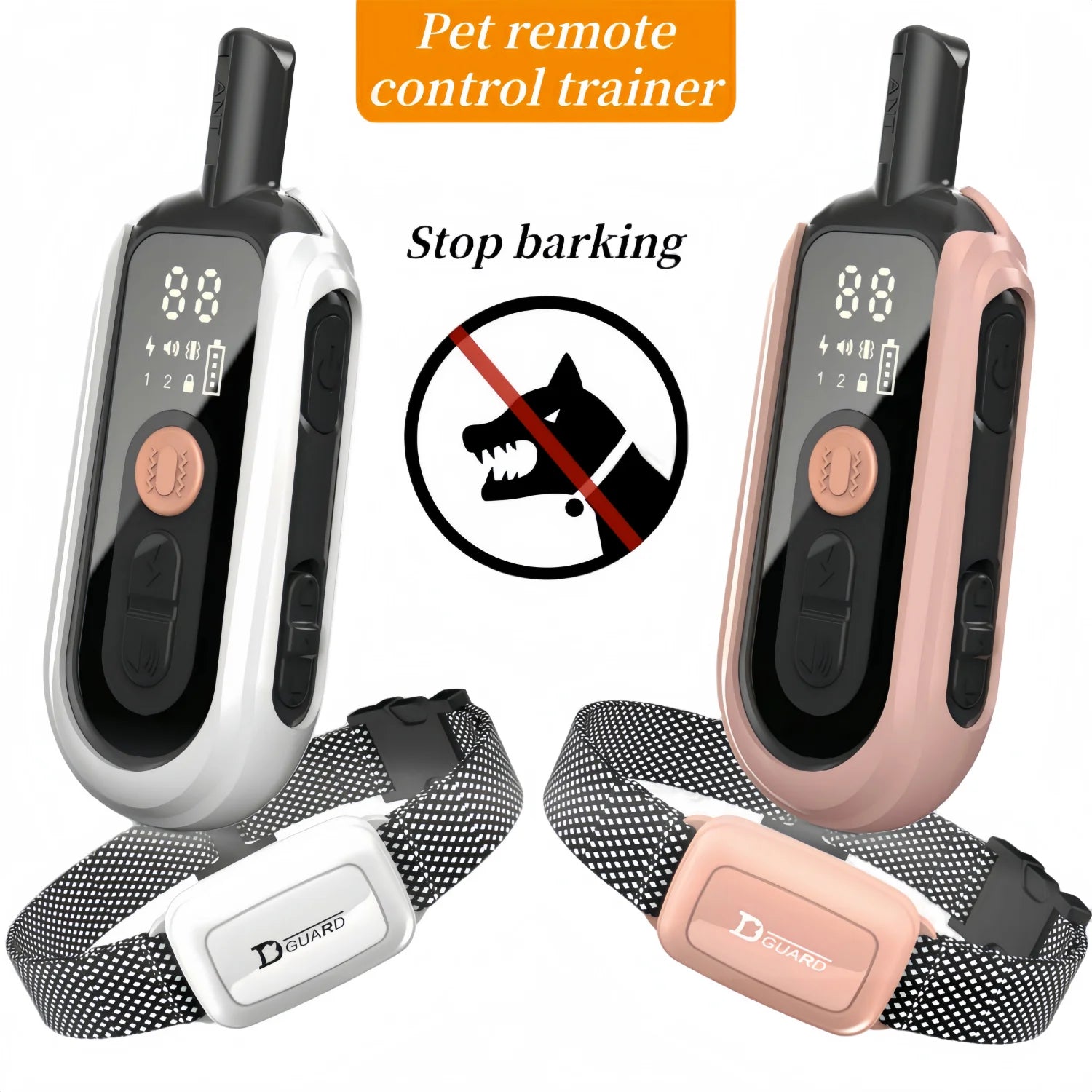 Collier de dressage électrique pour chiens – collier anti-aboiement étanche avec télécommande, rechargeable, adapté à toutes tailles de chiens.