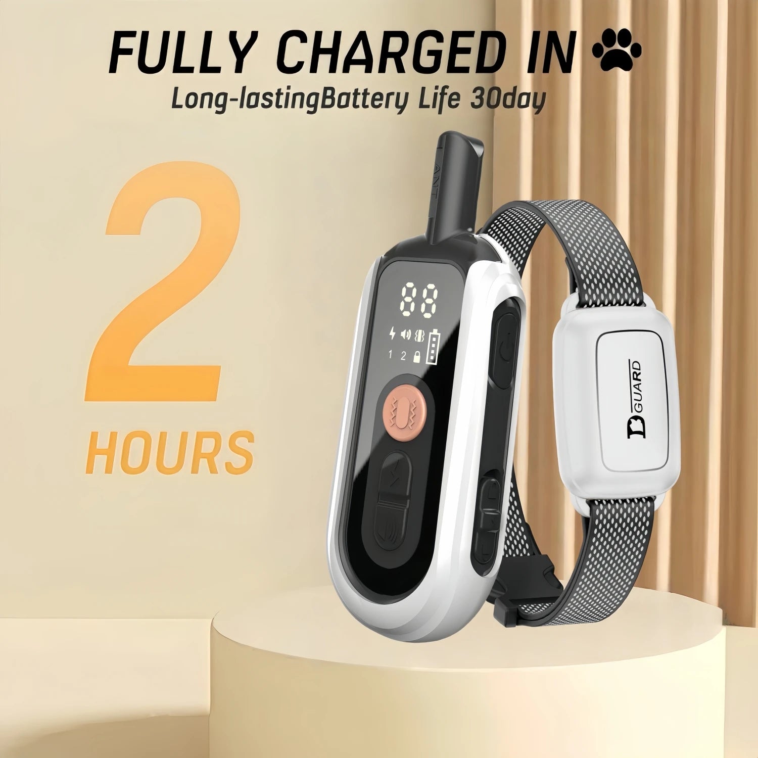 Collier de dressage électrique pour chiens – collier anti-aboiement étanche avec télécommande, rechargeable, adapté à toutes tailles de chiens.
