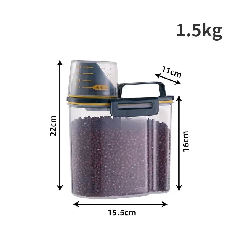Conteneur hermétique pour croquettes – boîte de rangement avec doseur 1,5 kg / 2 kg