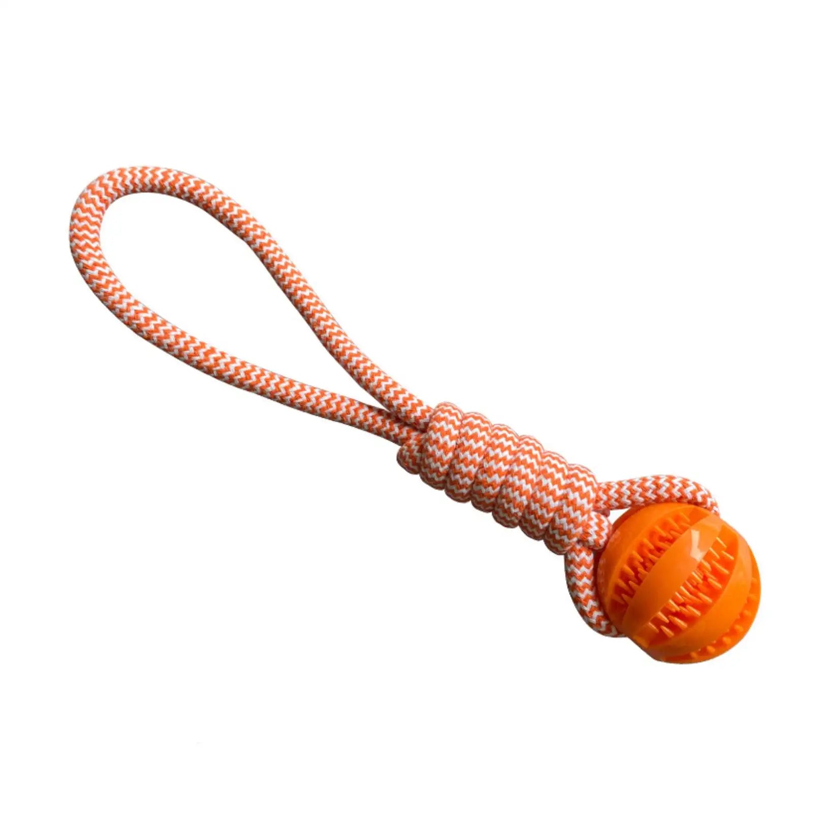 Interactive Dog Toy Ball with Rope – Treat Dispensing & Teeth Cleaning
