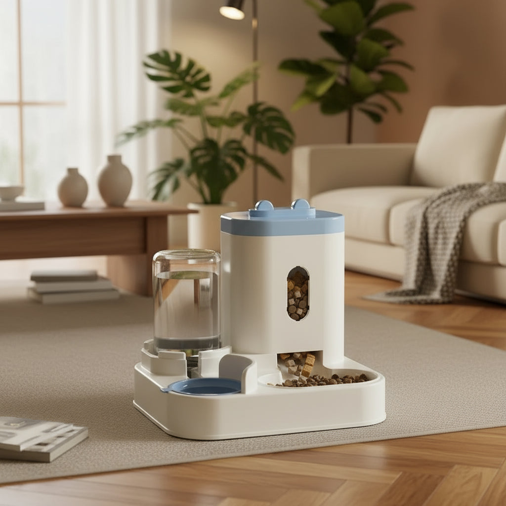 Automatic Pet Feeder with Water Fountain – Large Capacity Food Dispenser for Dogs & Cats