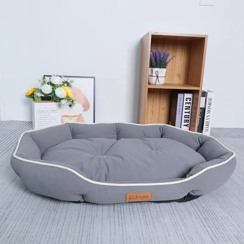 Large Dog Sofa Bed – Winter Warm Pet Sleeping Mat with Cushion