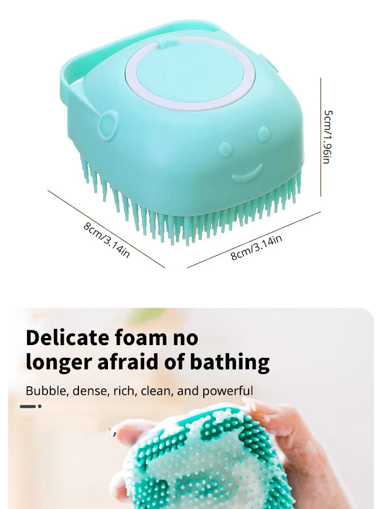 Brosse de bain en silicone pour chien et chat – brosse de toilettage avec réservoir