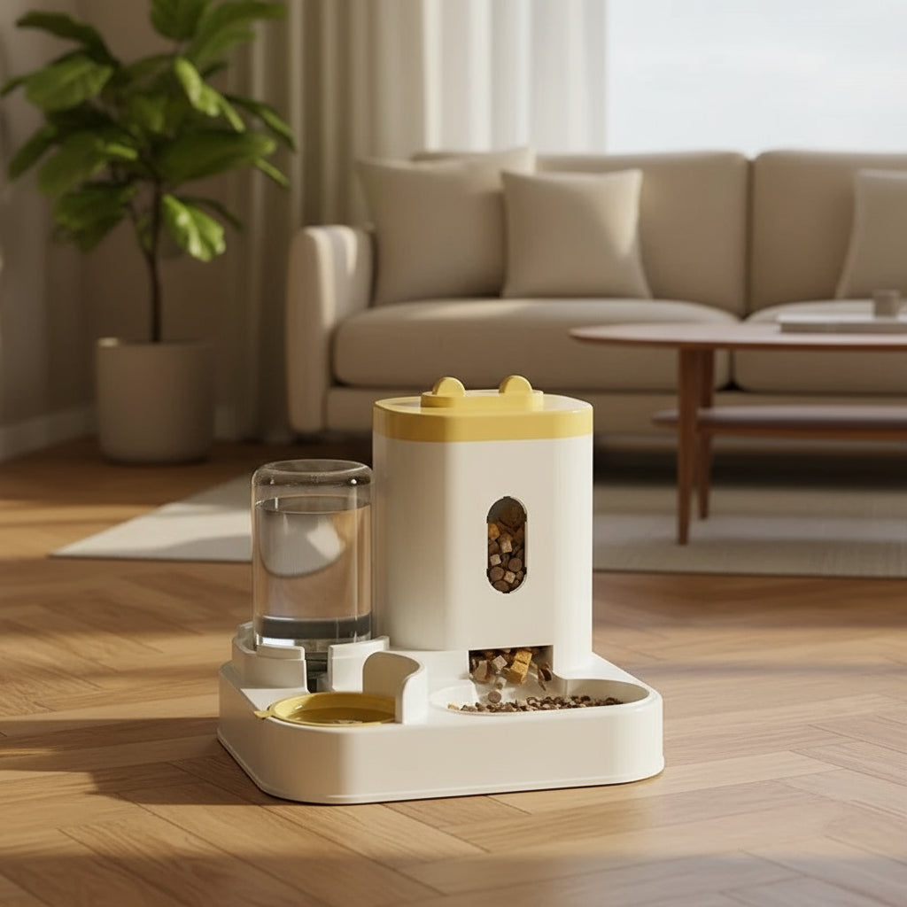 Automatic Pet Feeder with Water Fountain – Large Capacity Food Dispenser for Dogs & Cats