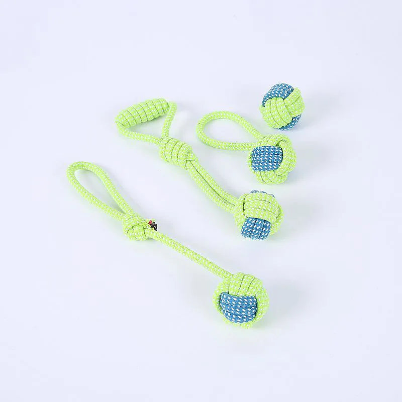 Jouets en corde de coton pour chien – interactifs, à mâcher et nettoyage des dents