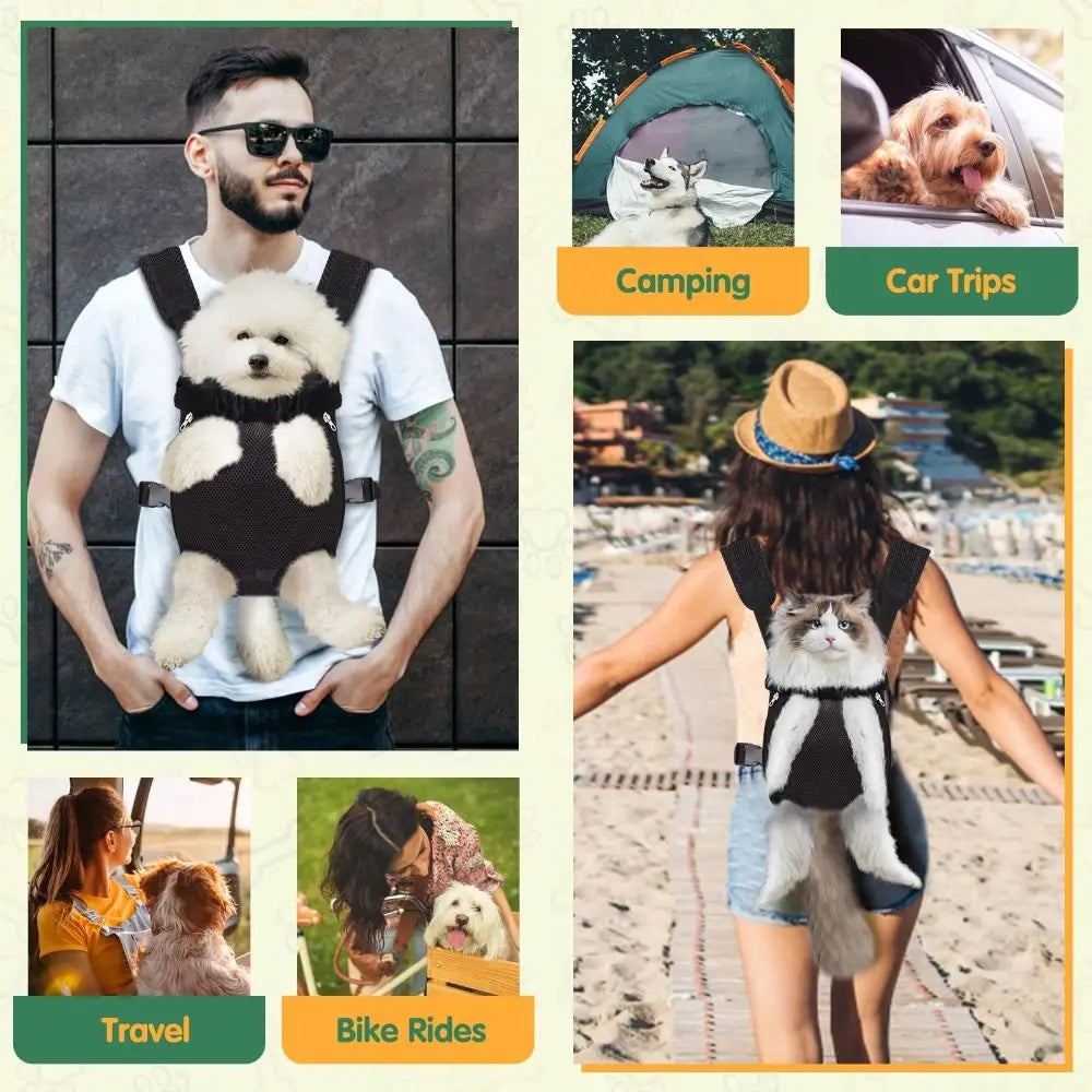 Sac à dos de transport pour chien et chat – confortable et réglable pour voyage