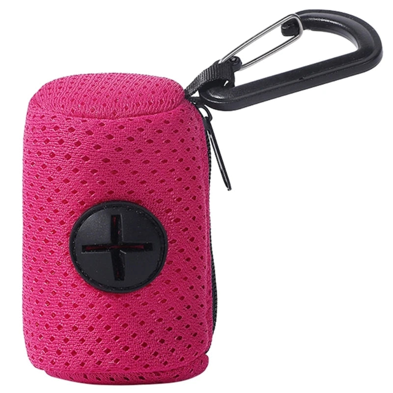 Distributeur de sacs à déjections pour chiens – support pratique pour sacs ramasse-crottes, outil de nettoyage portable pour promenades.