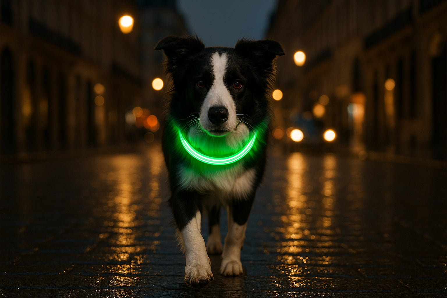 LED Dog Leash & Collar – Glow in the Dark Safety Set for Night Walks