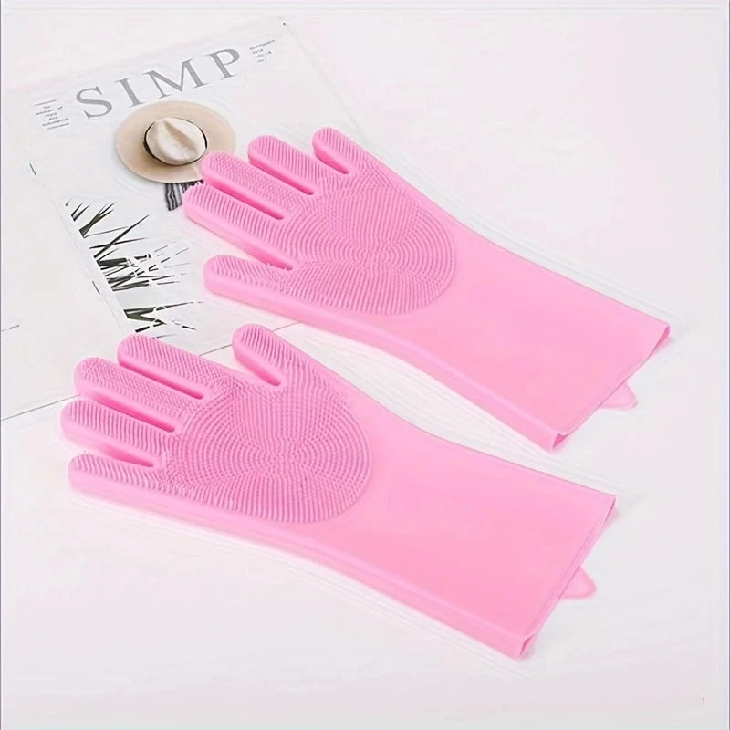 Pet Grooming Silicone Glove – Bath & Hair Removal Brush for Dogs & Cats