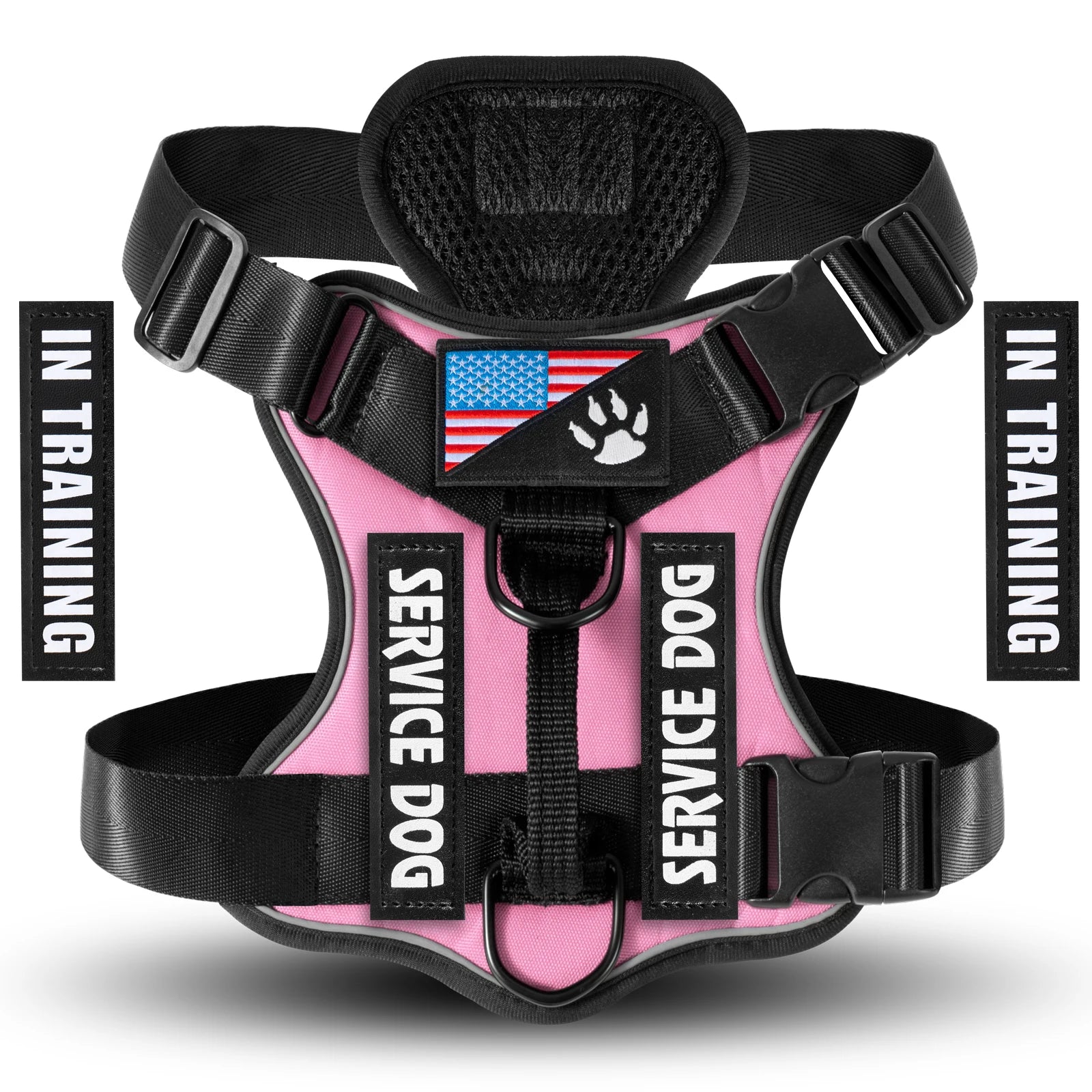 Service Dog Harness – Reflective Vest with 5 Patches & Adjustable Fit