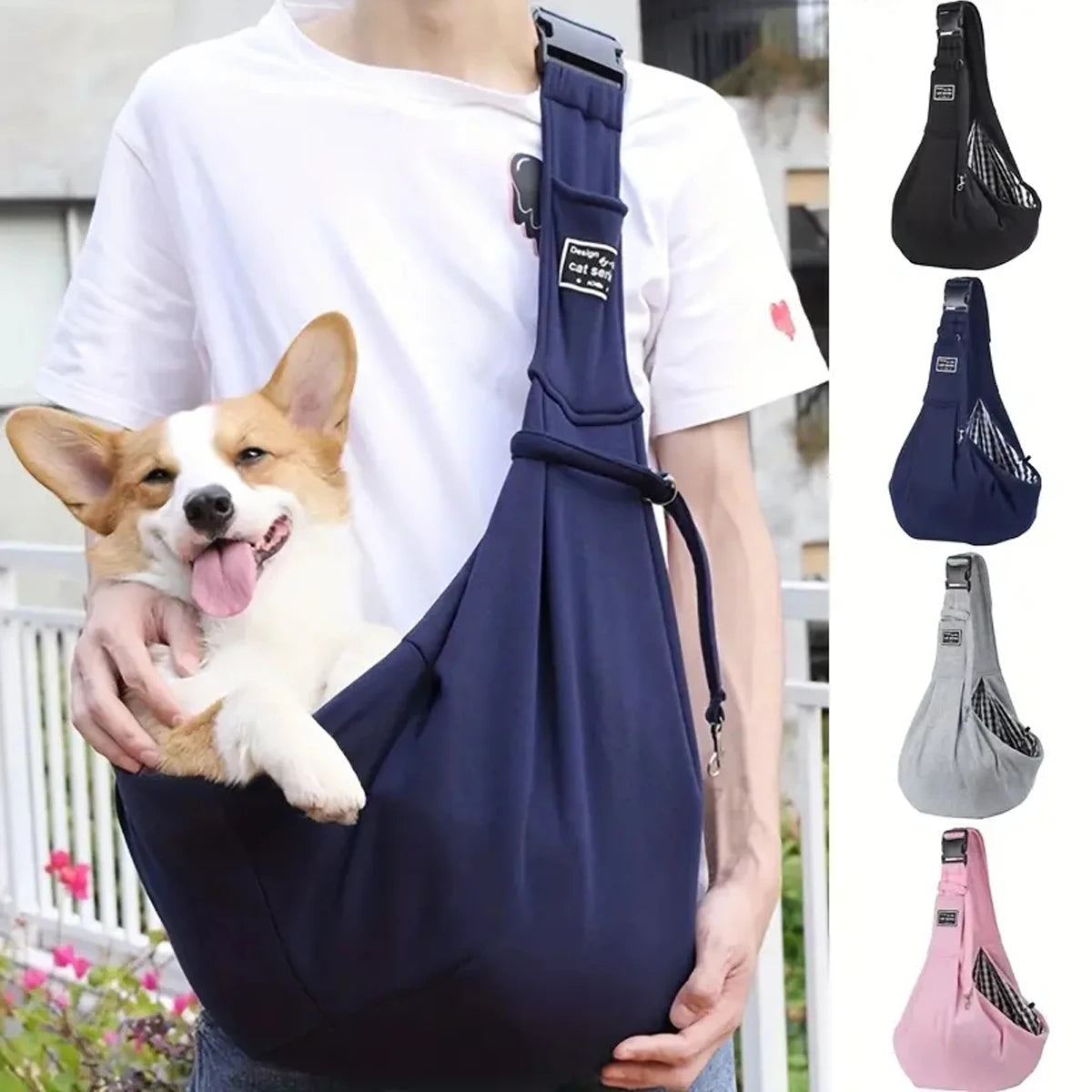 Adjustable Dog Carrier Bag – Comfortable Sling Shoulder Bag for Small Dogs