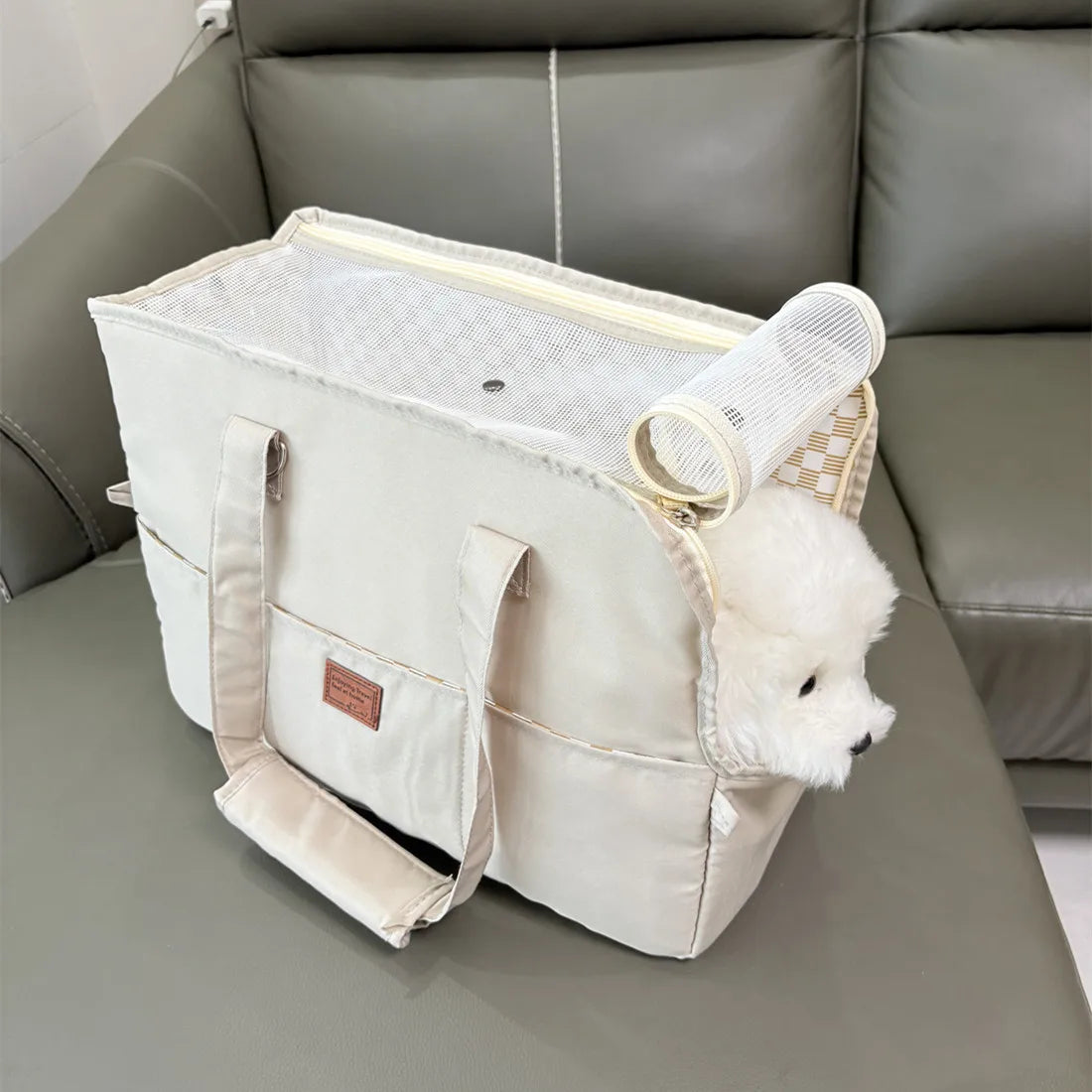 Canvas Pet Carrier Set 4pcs – Crossbody Shoulder Bag for Dogs & Cats
