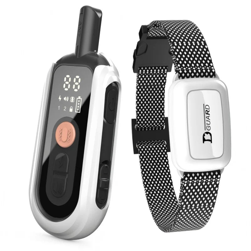 Collier de dressage électrique pour chiens – collier anti-aboiement étanche avec télécommande, rechargeable, adapté à toutes tailles de chiens.