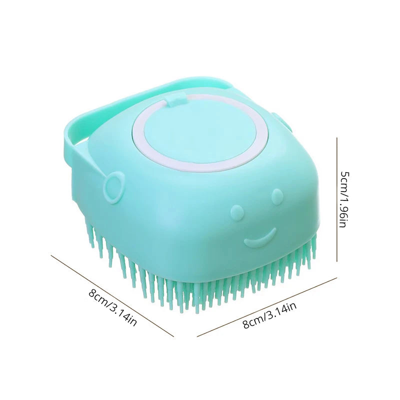 Brosse de bain en silicone pour chien et chat – brosse de toilettage avec réservoir