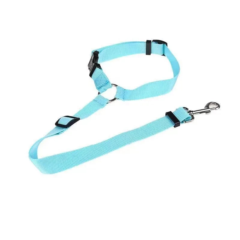 2-in-1 Dog Car Seat Belt – Adjustable Safety Harness & Leash
