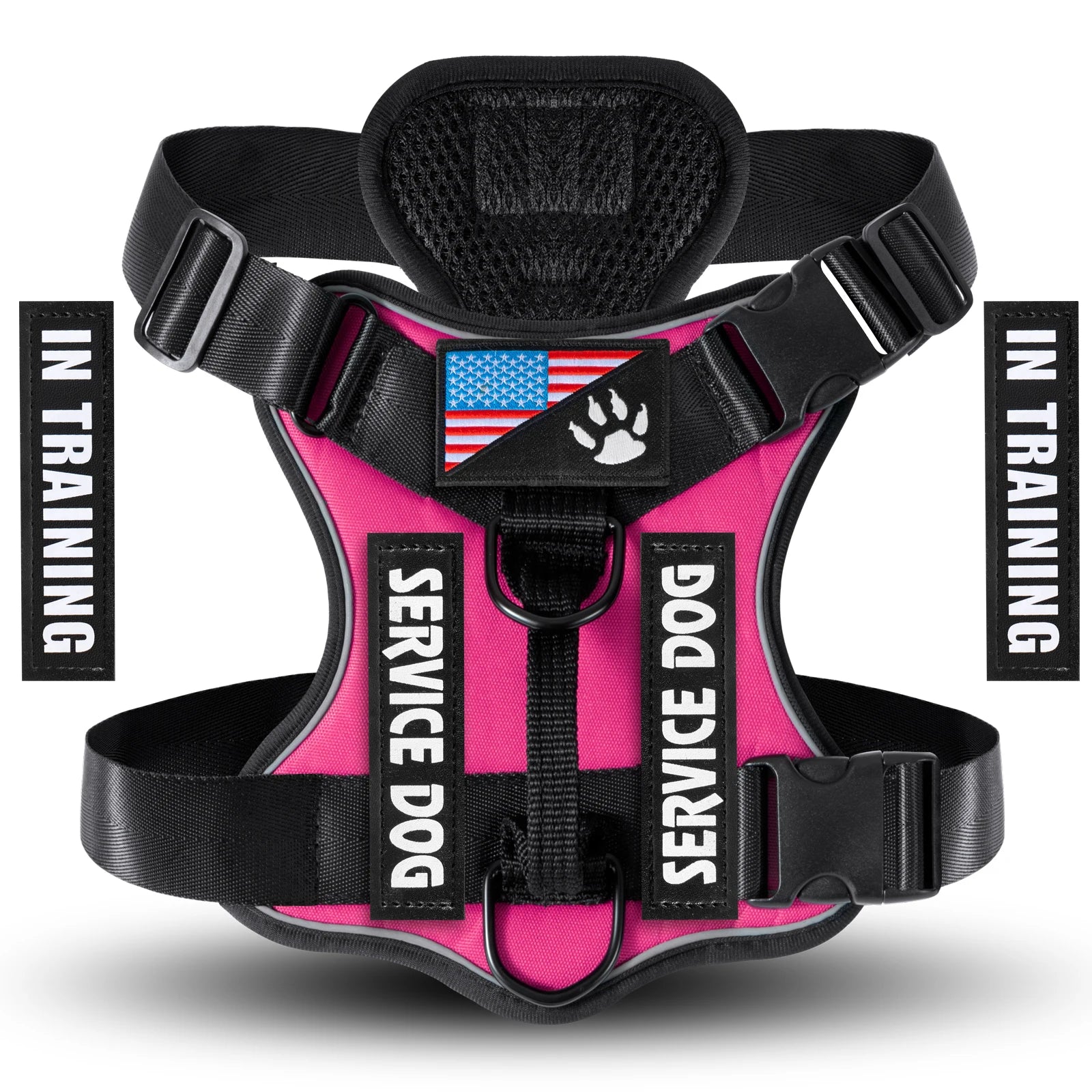 Service Dog Harness – Reflective Vest with 5 Patches & Adjustable Fit