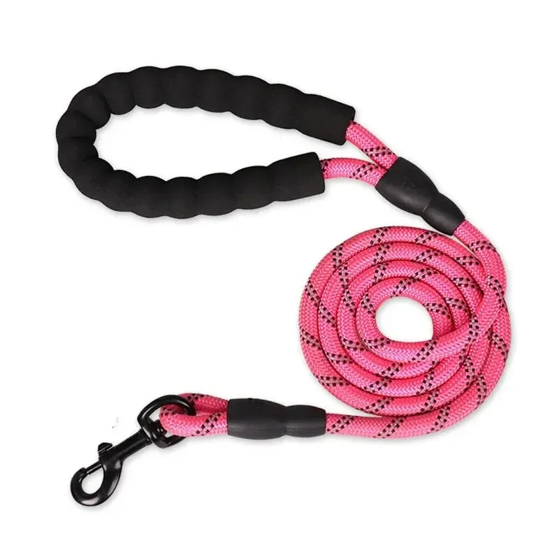 Laisse réfléchissante pour chien – corde résistante avec poignée rembourrée