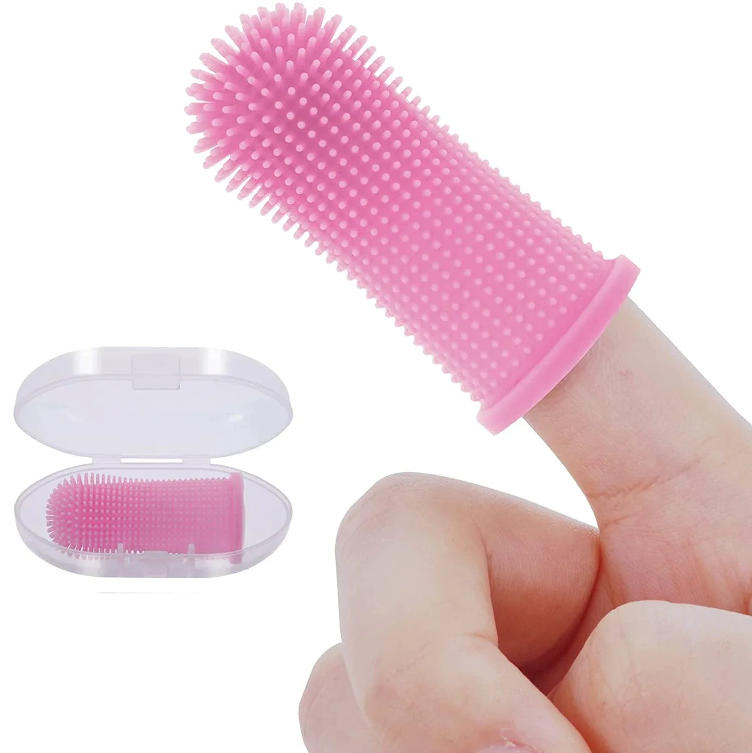Brosse à dents en silicone pour chien et chat – brosse à doigt souple