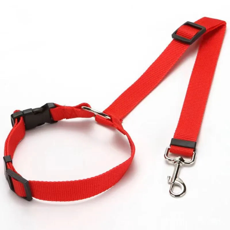 2-in-1 Dog Car Seat Belt – Adjustable Safety Harness & Leash