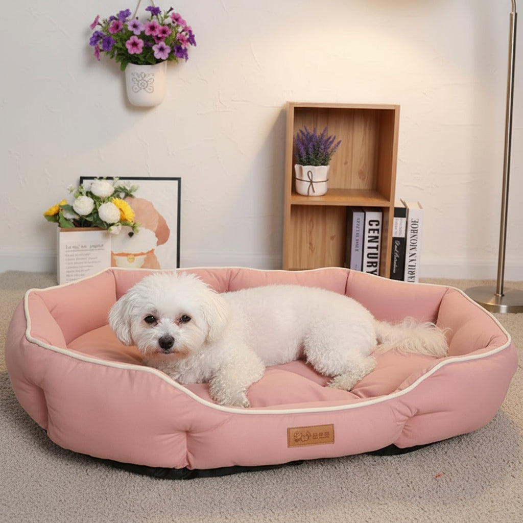 Large Dog Sofa Bed – Winter Warm Pet Sleeping Mat with Cushion