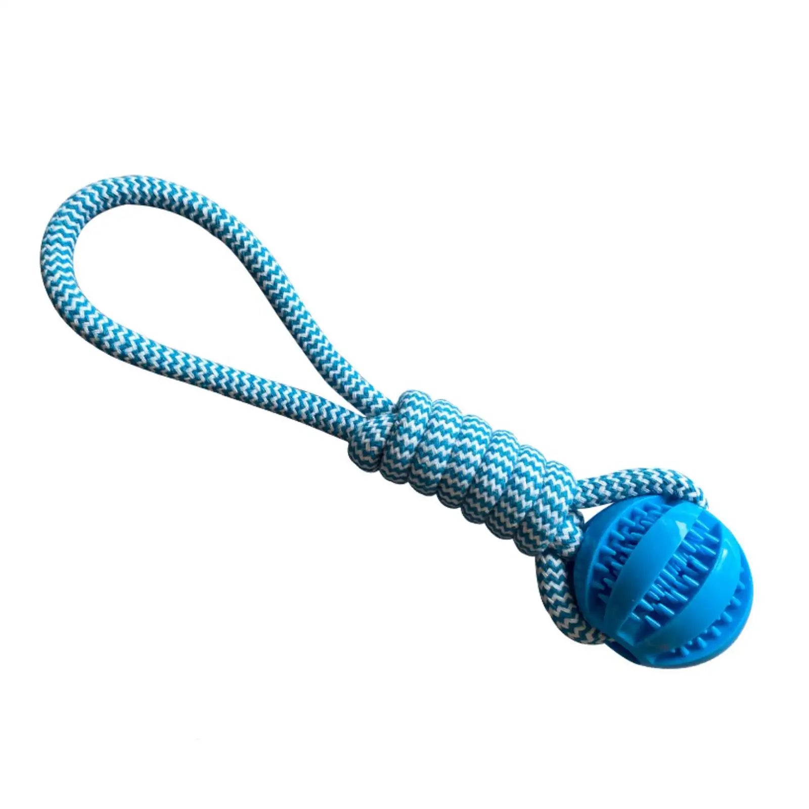 Interactive Dog Toy Ball with Rope – Treat Dispensing & Teeth Cleaning