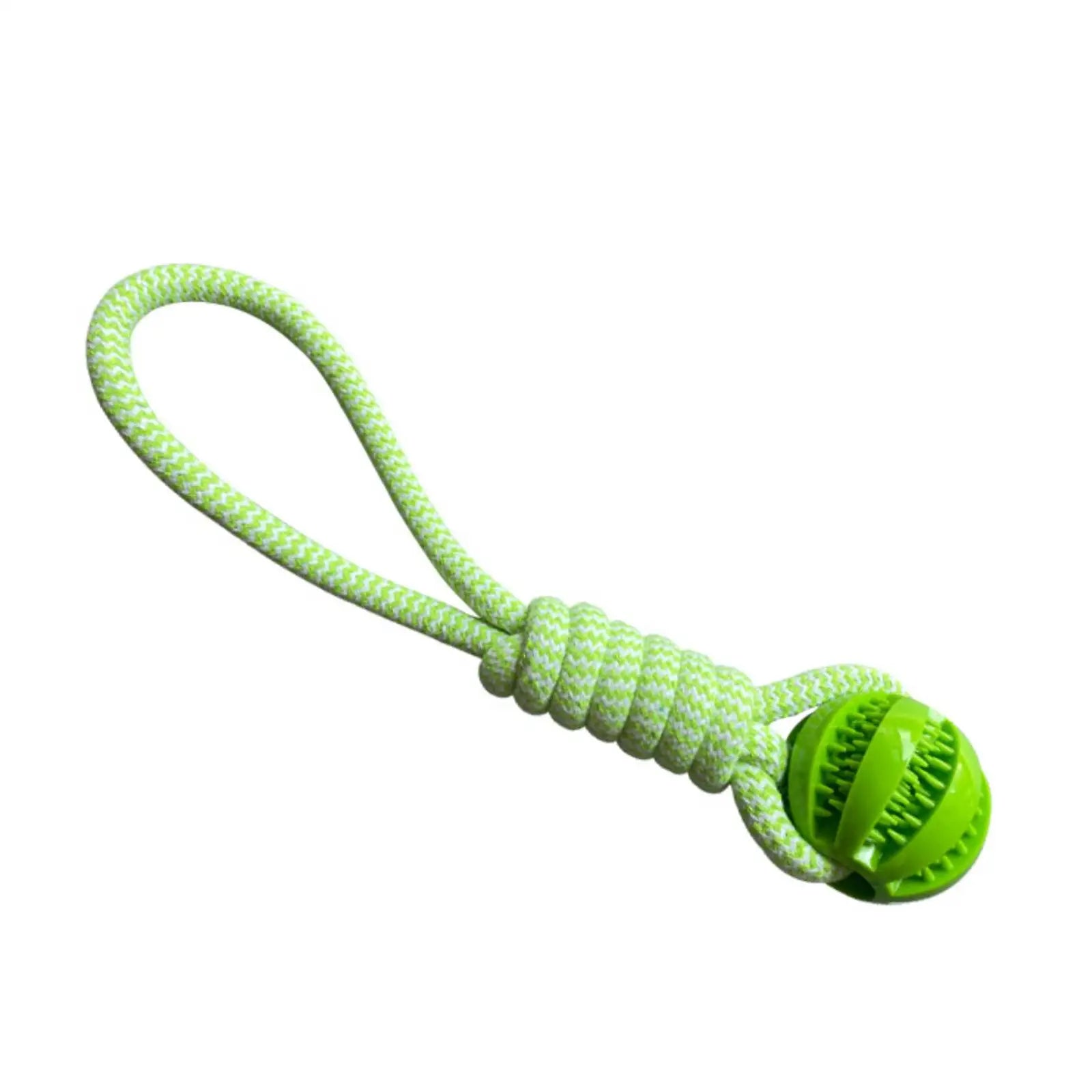 Interactive Dog Toy Ball with Rope – Treat Dispensing & Teeth Cleaning