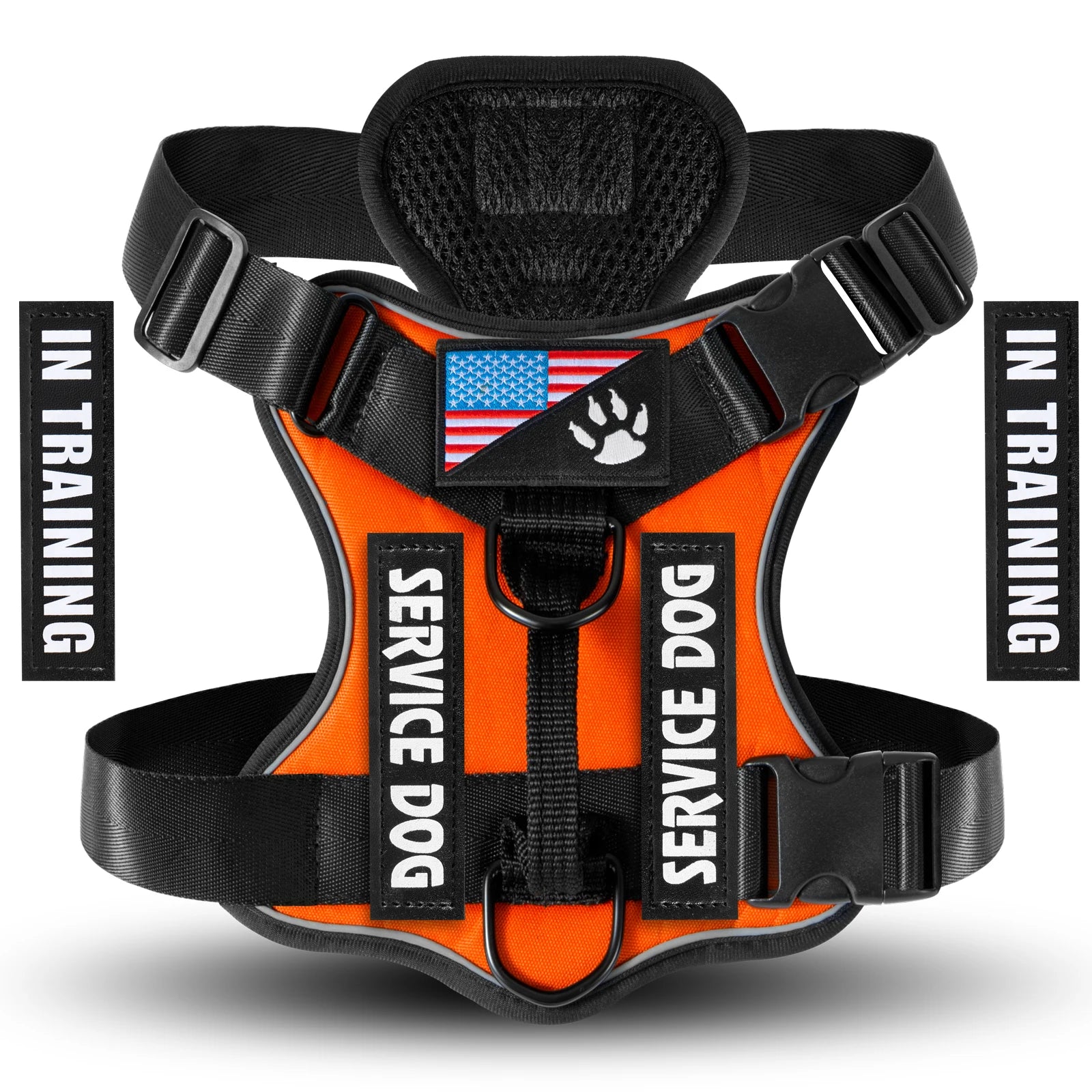 Service Dog Harness – Reflective Vest with 5 Patches & Adjustable Fit