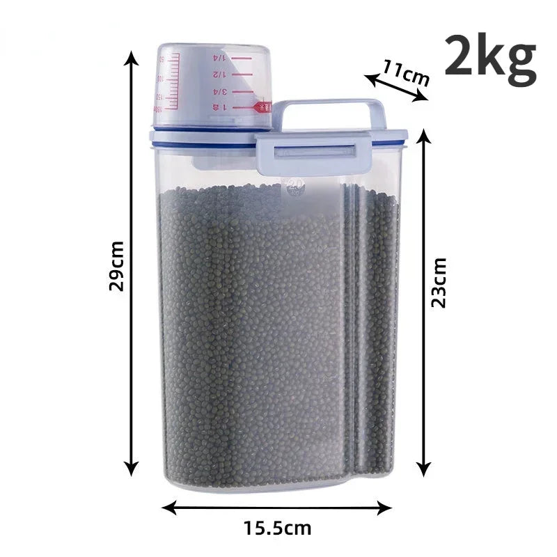 Conteneur hermétique pour croquettes – boîte de rangement avec doseur 1,5 kg / 2 kg