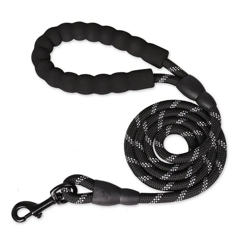 Laisse réfléchissante pour chien – corde résistante avec poignée rembourrée
