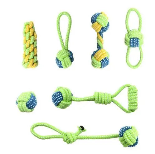 Jouets en corde de coton pour chien – interactifs, à mâcher et nettoyage des dents