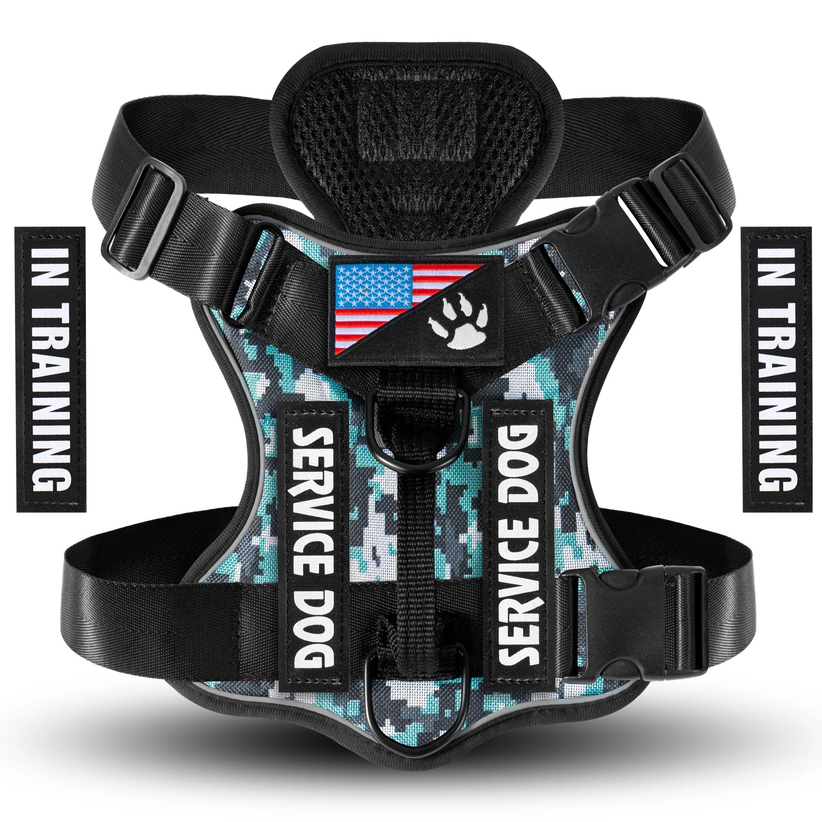 Service Dog Harness – Reflective Vest with 5 Patches & Adjustable Fit